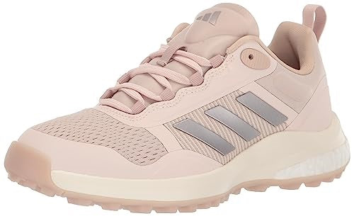 An image of Adidas Zoysia Women's Golf Shoes - Taupe / Quartz - 7 on a white background
