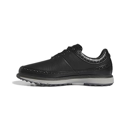 An image of Adidas MC80 Golf Shoes - Black / Dark Silver Metallic / Grey - 10.5 on a white background