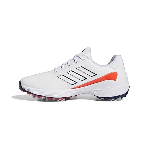 An image of Adidas ZG23 Golf Shoes - White / Navy / Red - 9.5 on a white background