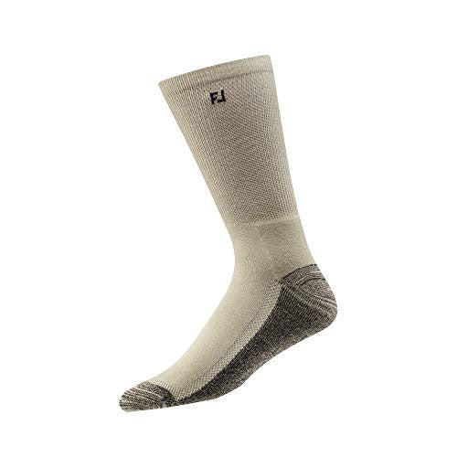 An image of a FootJoy Pro Dry Crew Socks - Size 7-12 - (Prior Packaging) - Driftwood Beige on a white background