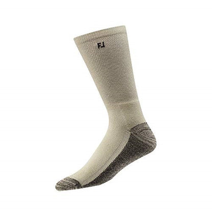 An image of a FootJoy Pro Dry Crew Socks - Size 7-12 - (Prior Packaging) - Driftwood Beige on a white background