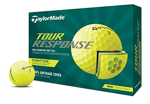 TaylorMade 2022 Golf Tour Response Yellow Golf Balls - Dozen