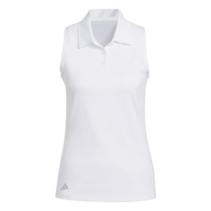 An image of Adidas Women's TXTR Sleeveless Polo - White - S on a white background