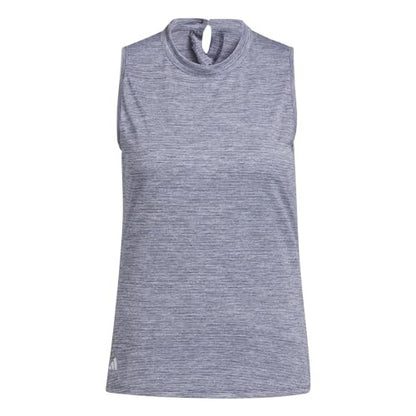 An image of Adidas Women's HTR Sleeveless Polo - Collegiate Navy,White - S on a white background