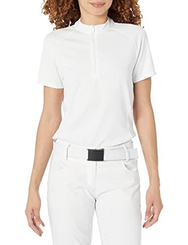 An image of Adidas Women's TXTR Short Sleeve Polo - White - S on a white background