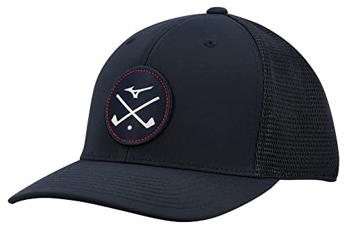 An image of Crossed Clubs Meshback - Navy on a white background