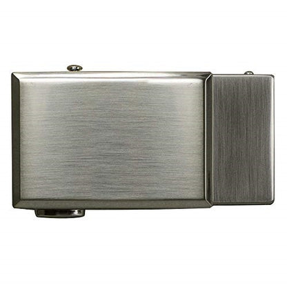 An image of Nexbelt Buckle: Classic Beveled Brushed - Nickel Buckle on a white background
