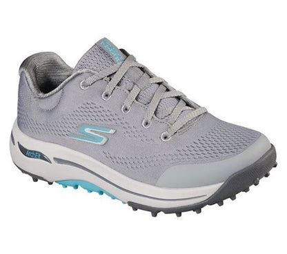 An image of Skechers Women's Go Golf Arch Fit - Balance - 123006 - Gray / Blue - 8.5 on a white background