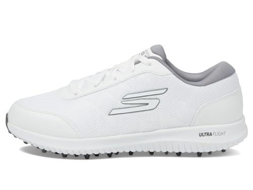 An image of Skechers Women's Go Golf Max Fairway 4 Shoe - White/Grey - 8.5 on a white background