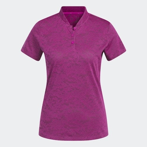An image of Adidas Women's JACQ Short Sleeve Polo - Fuschia - L on a white background