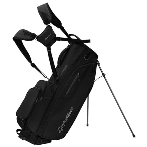 A hero image of a black TaylorMade golf stand bag on a white background