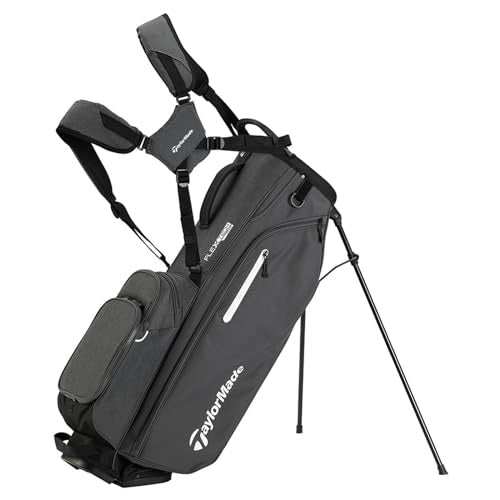 A hero image of a gray TaylorMade golf stand bag on a white background