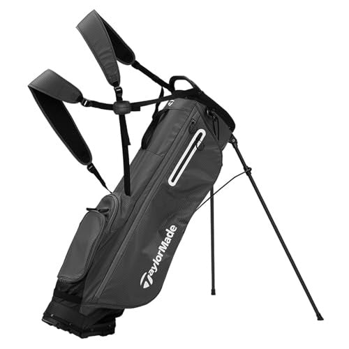 A hero image of a black TaylorMade golf stand bag on a white background