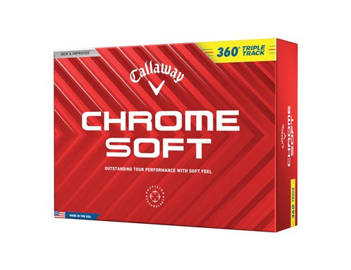 Callaway Chrome Soft 24 360 Triple Track Golf Balls - Yellow - Dozen