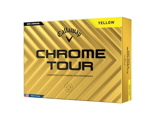 Callaway Chrome Tour 24 Golf Balls - Yellow - Dozen