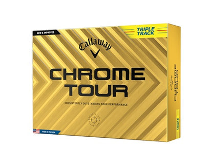 Callaway Chrome Tour 24 Triple Track Golf Balls - Yellow - Dozen