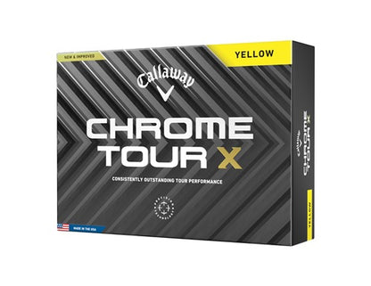 Callaway Chrome Tour X 24 Golf Balls - Yellow - Dozen