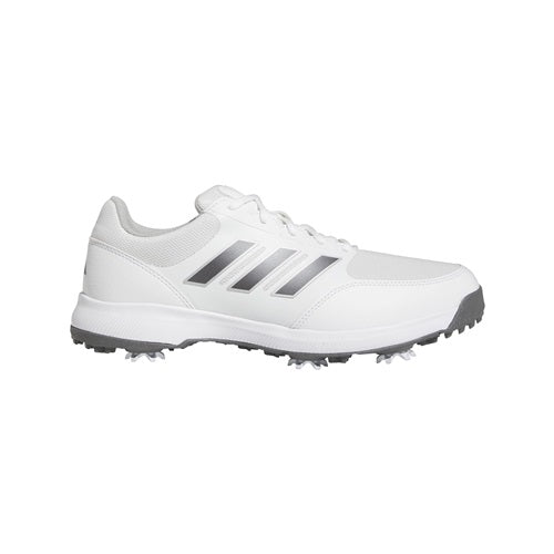 White Adidas golf shoe on a white background