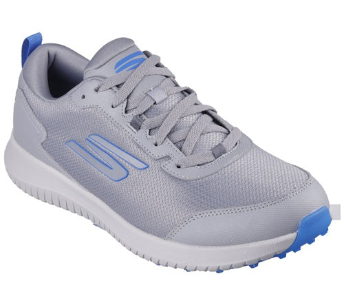 An image of Skechers Mens Go Golf Max Fairway 4 Golf Shoes - Grey/Blue, 8 on a white background