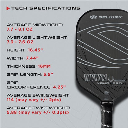 Product image of Selkirk Pickleball Paddle specs