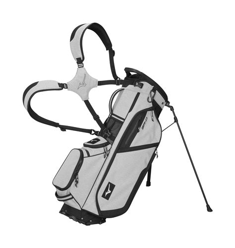 An image of Mizuno 2025 BR-D4 Golf Stand Bag - Heathered Grey on a white background
