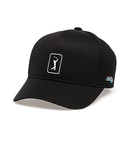 An image of Pga Tour Hat - Mesh Cap - Caviar on a white background