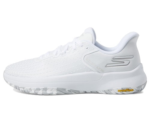 An image of Skechers Viper Court Elite Pickleball Shoes - White/Silver - 8.5 on a white background