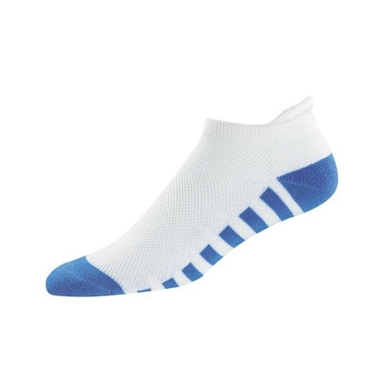 An image of FootJoy Women's ProDry Roll Tab Socks - 19520-148 - White / Marine on a white background