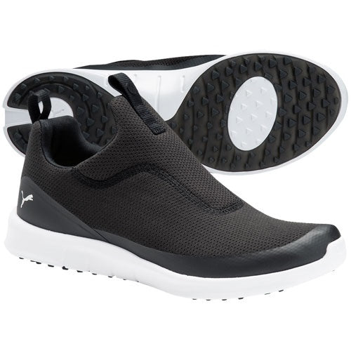 An image of Puma Women's Laguna Fusion Slip On - Black/Silver - 8.5 on a white background