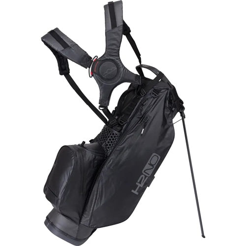 An image of Sun Mountain 2024 H2NO 14 Way Stand Bag - Steel / Black on a white background