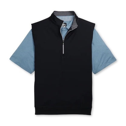 An image of a FootJoy Half-Zip Jersey Vest - Black - 3XL on a white background
