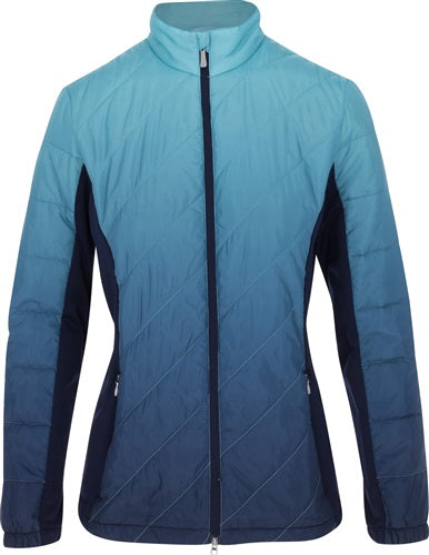 An image of Sun Mountain Women's Gradient Jacket - Navy-Aqua M on a white background
