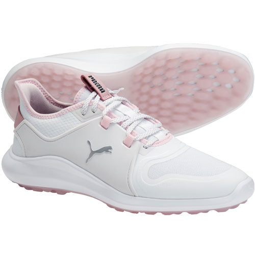 An image of Puma Women's Ignite FASTEN8 - Puma Women's White/Pink Lady - 8.5 on a white background