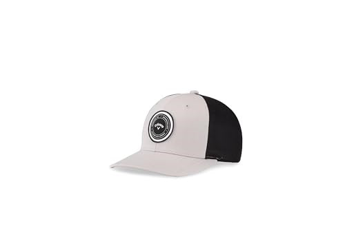 An image of Callaway Playing Through Trucker Hat - Heather Gray / Black on a white background
