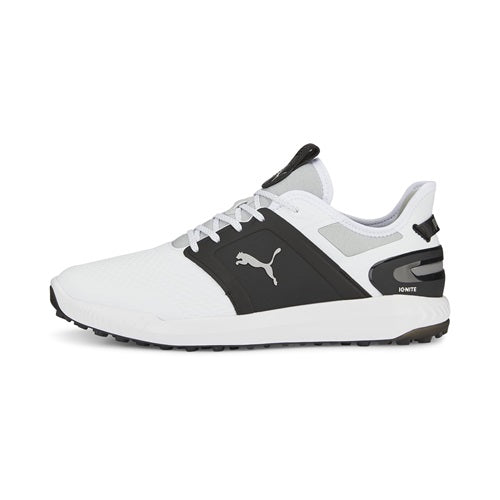An image of Puma Ignite Elevate Golf Shoes - Puma White / Puma Black - 9.5 on a white background