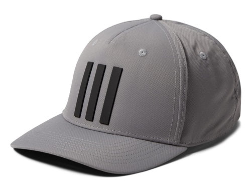 An image of Adidas Tour Hat 3 Stripe - Grey Heather - OSFM on a white background