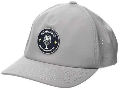 An image of Puma Circle Flower Tech Cap - Ash Gray on a white background