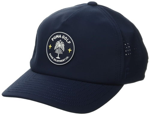 An image of Puma Circle Flower Tech Cap - Deep Navy / Deep Marine on a white background