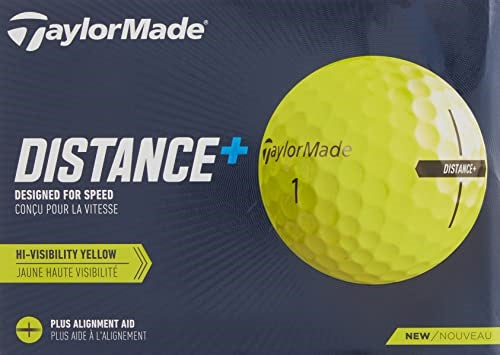 TaylorMade 2021 Distance Plus Golf Balls - Yellow - Dozen