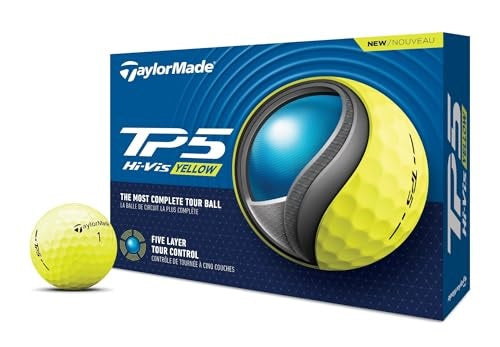 TaylorMade 2024 TP5 Golf Balls - Yellow - Dozen