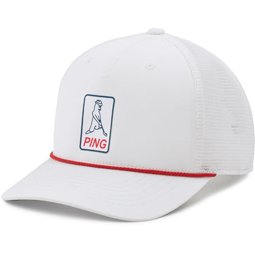 An image of PING 241 Karsten O.G. Performance Cap - Red / White / Blue on a white background