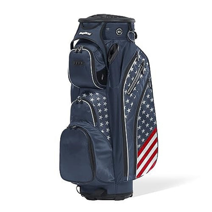 A hero image of a Bag Boy golf cart bag on a white background