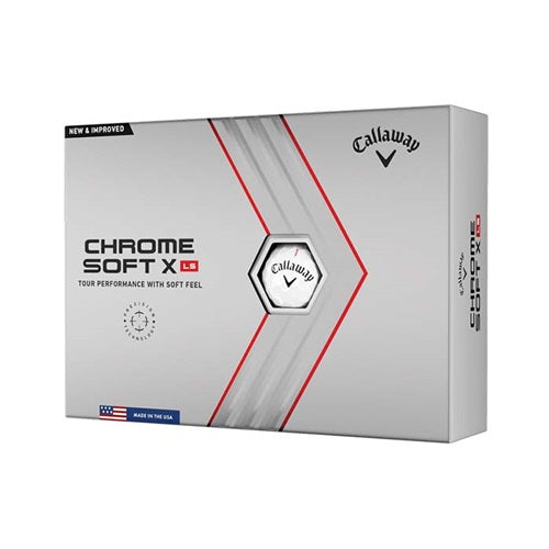 A hero image of a dozen pack of Callaway Chrome Soft X LS Golf Balls