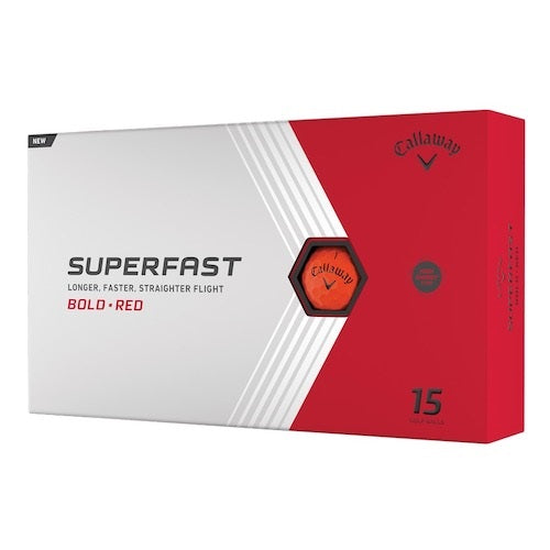 An image of the Bold Red Callaway Superfast 15 golf ball pack on a white background