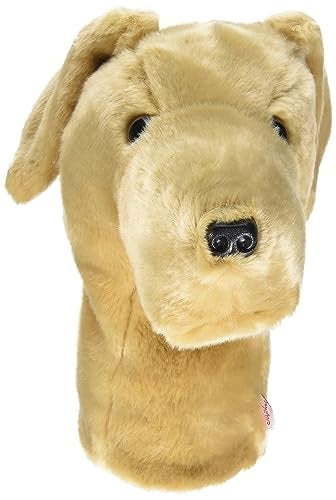 An image of a yellow lab Daphne's Animal driver headcover.