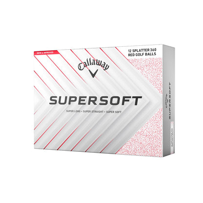 Callaway Supersoft 25 Splatter Golf Balls - Red - Dozen