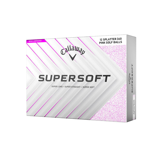 Callaway Supersoft 25 Splatter Golf Balls - Pink - Dozen