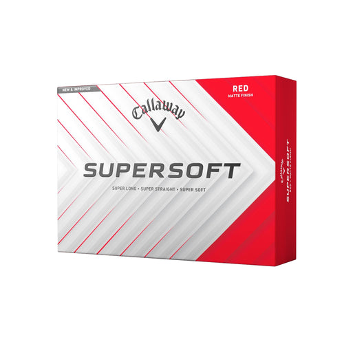 Hero image of dozen box of Callaway Supersoft Red Golf Balls