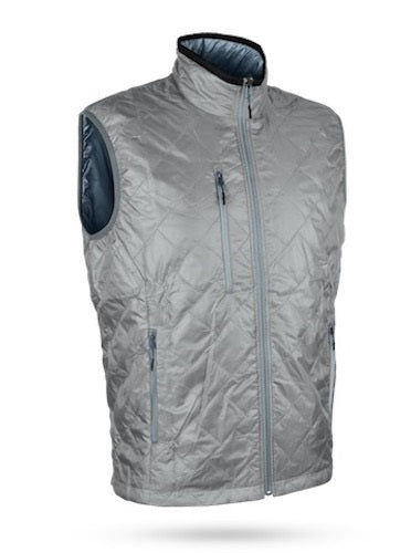 An image of Sun Mountain Granite II Vest - Reversible - Platinum / Mirage - XXL on a white background