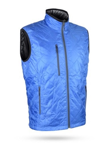 An image of Sun Mountain Granite II Vest - Reversible - Pacific / Steel - XL on a white background